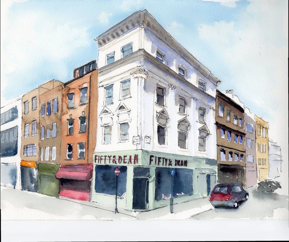 A Sunny Day in Soho — Watercolour