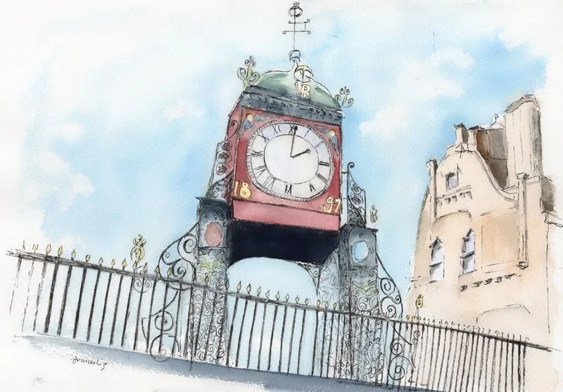 Buildings — watercolours by Frances Liz
