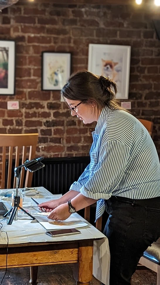 Frances Liz at work in the studio